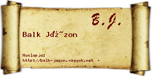 Balk Jázon névjegykártya